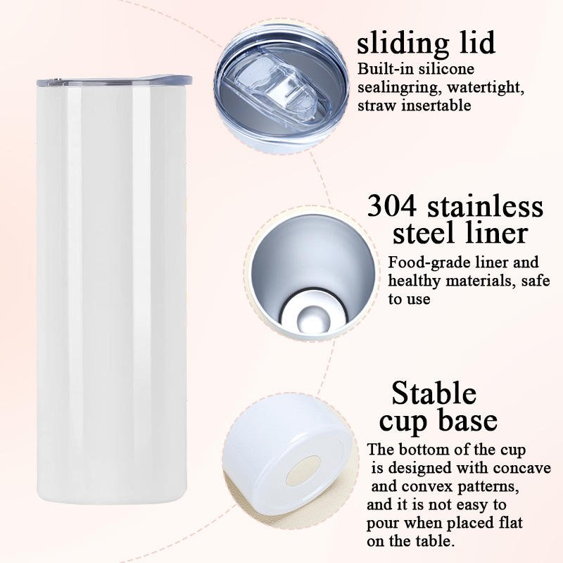 Fast Delivery Straight Straw Coffee Mug 20Oz Double Wall Blanks Sublimation Tumblers With Straw