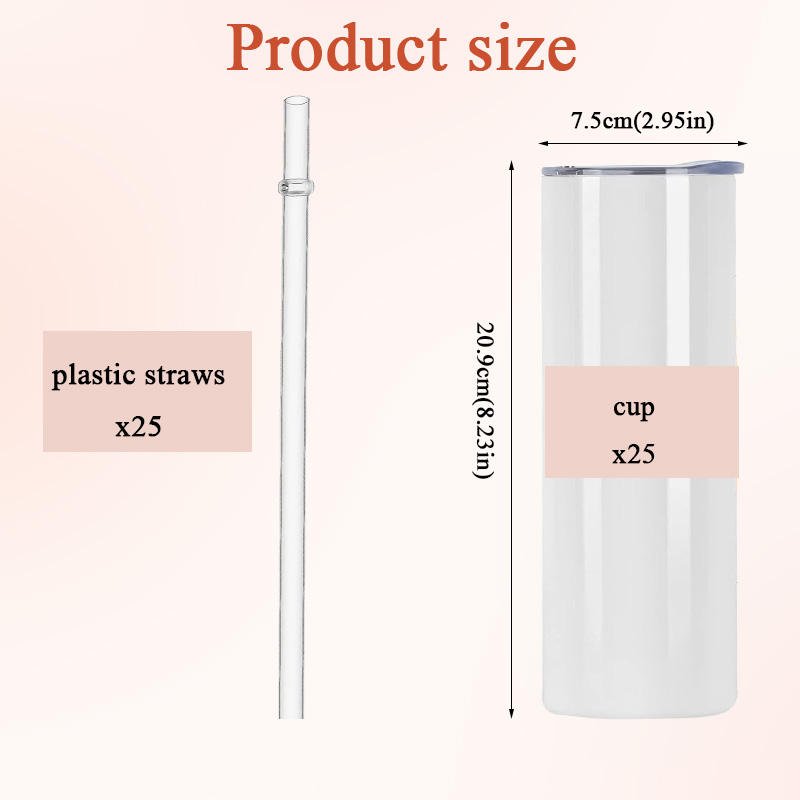 Fast Delivery Straight Straw Coffee Mug 20Oz Double Wall Blanks Sublimation Tumblers With Straw