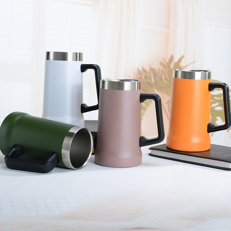 Hot Selling 2024 Custom Logo Double Wall Vacuum Thermos Stainless Steel Stay Chill Cold Beer Pint Mug Cup with Bottle Opener