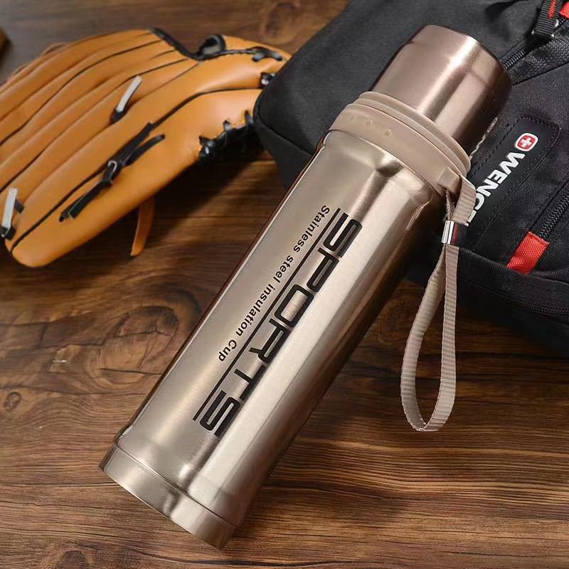 Insulated Vacuum Flask Cupthermos Water Bottle Stainless Steel Double Wall Travel Custom Logo Termos 750ml Black Camping Modern