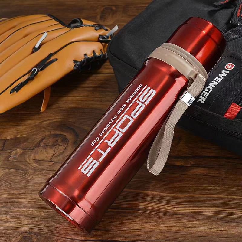 Insulated Vacuum Flask Cupthermos Water Bottle Stainless Steel Double Wall Travel Custom Logo Termos 750ml Black Camping Modern
