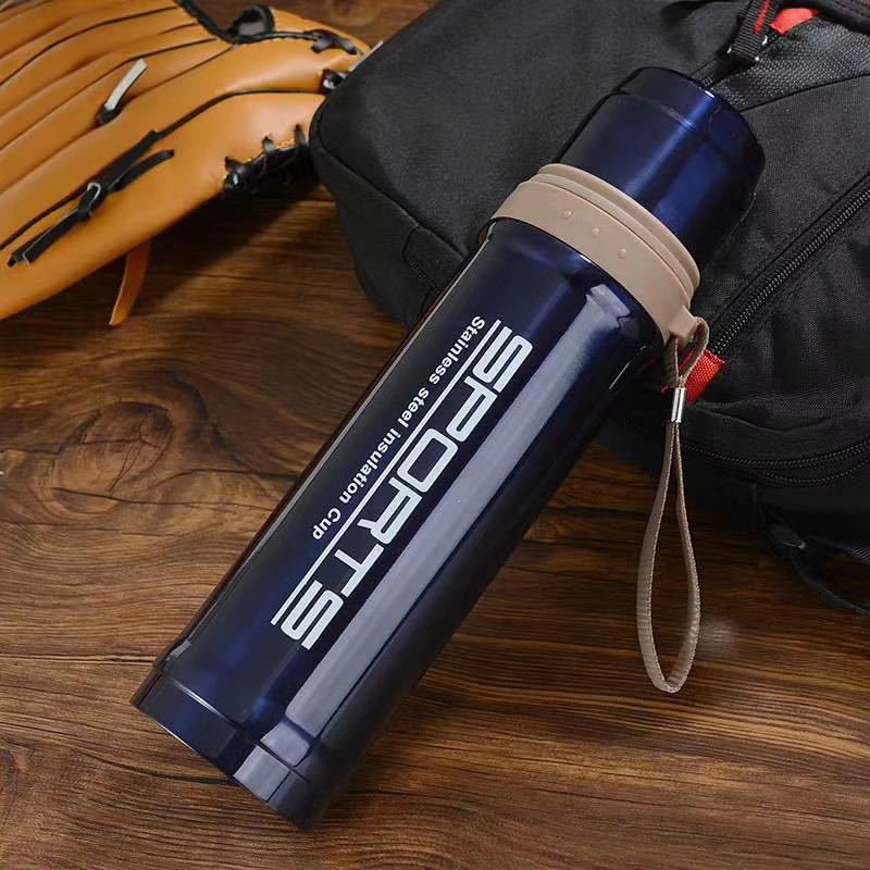 Insulated Vacuum Flask Cupthermos Water Bottle Stainless Steel Double Wall Travel Custom Logo Termos 750ml Black Camping Modern