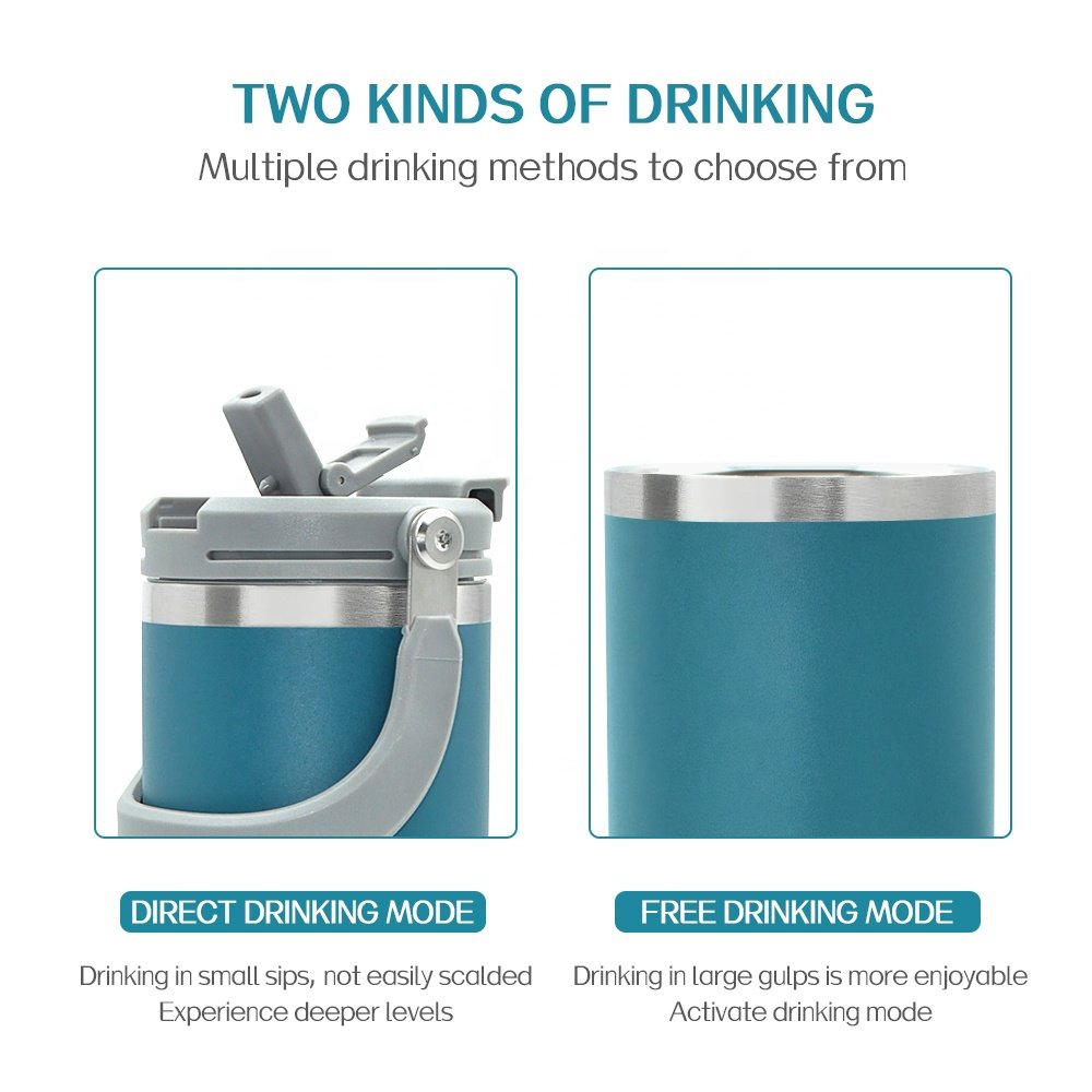 Custom 30oz Flip Straw Sublimation Stainless Steel Vacuum Insulated Tumbler 40oz Outdoor Mugs