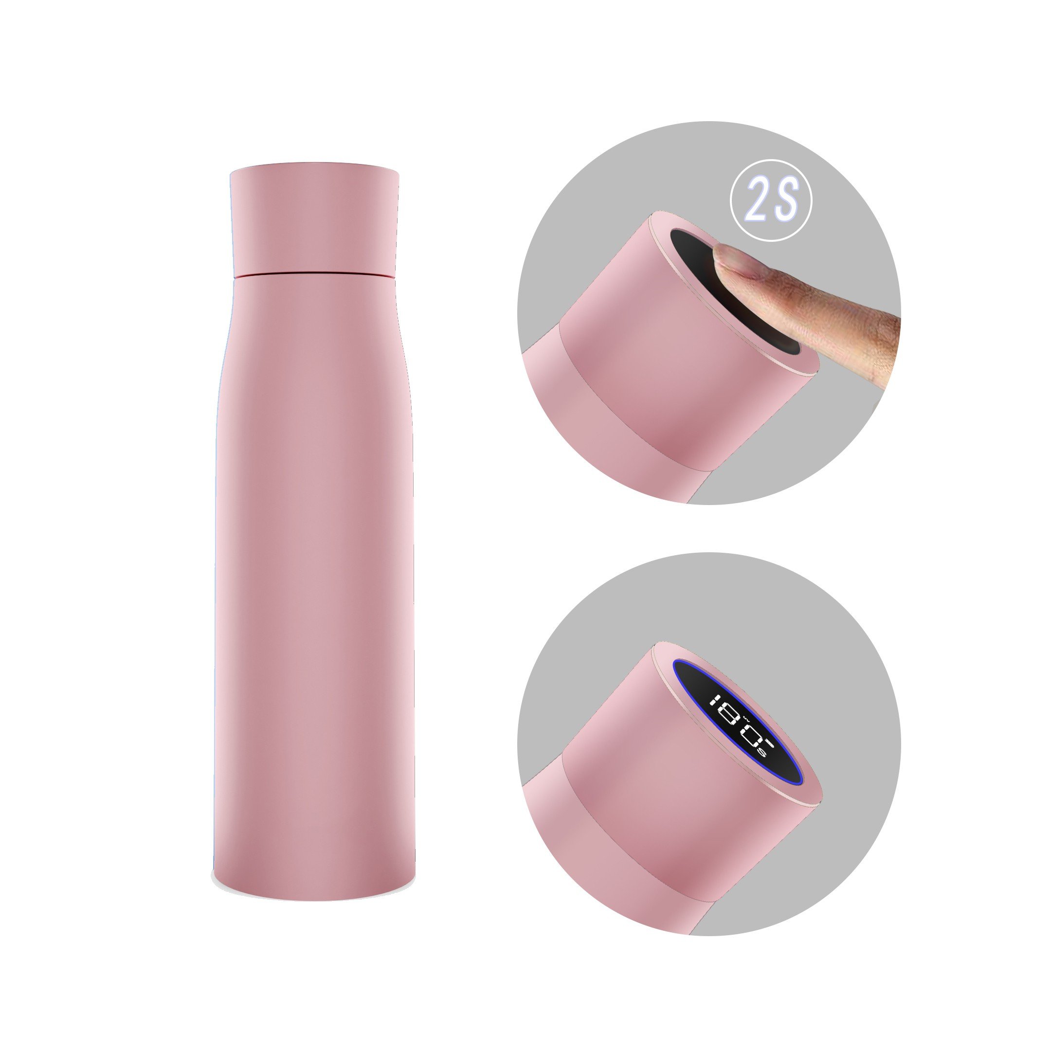 2024 Hot-Selling 400ml 500ml 750ml Smart UV Light Self Cleaning Water Bottle with Reminder Top Seller in Shopify Amazon