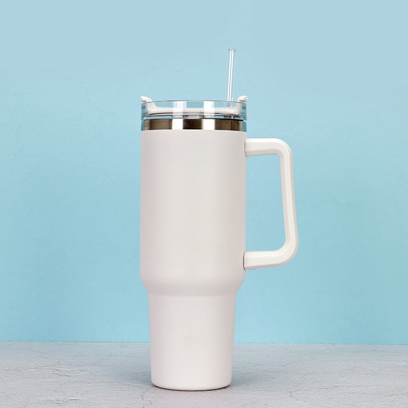 40 oz Water Bottle with Handle Insulated Tumbler With Lids Straw Stainless Steel Coffee Tumbler Car Mugs