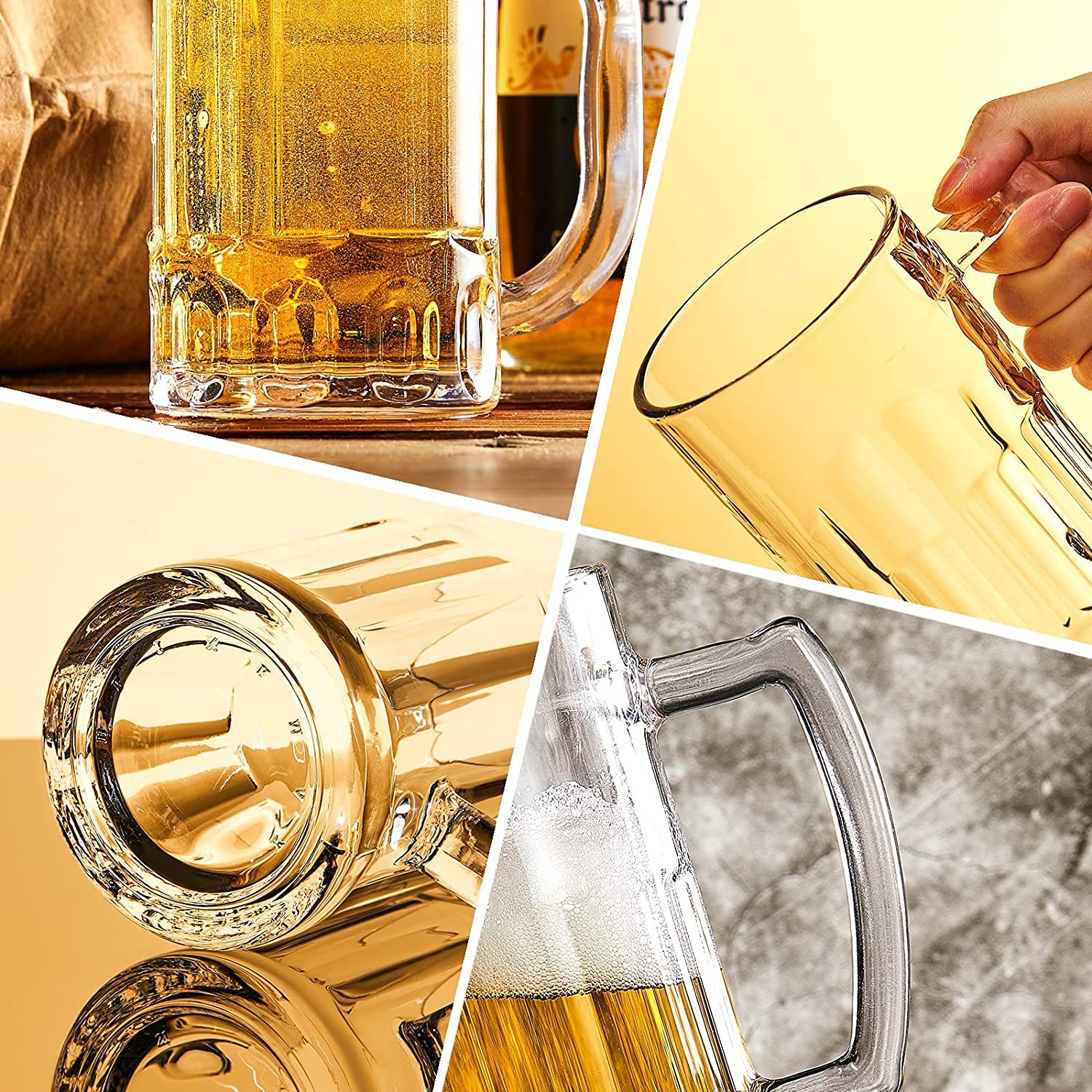 High quality Heavy Large sublimation beer mugs Beer Mug with handle