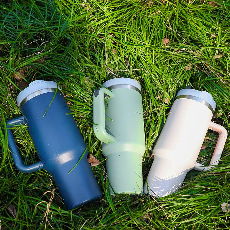 40oz Stainless Steel Insulated Outdoor Tumbler Handle Lids Straw Vacuum Flasks Thermoses