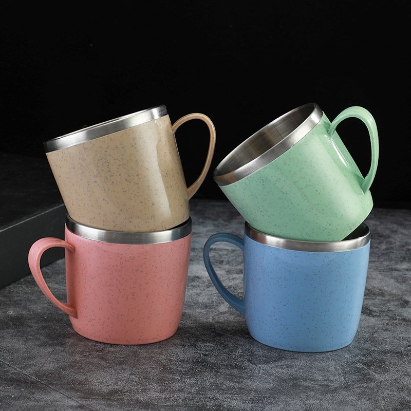 coffee mug with handle milk cup for kids stainless steel water bottle portable insulated double wall drink mug colorful tea cup