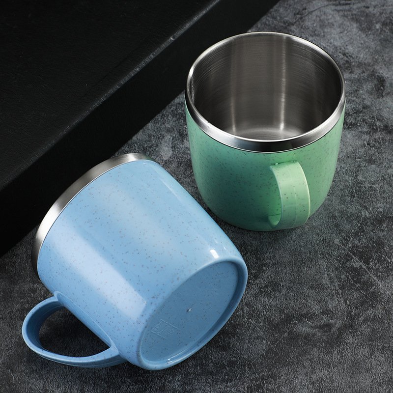 coffee mug with handle milk cup for kids stainless steel water bottle portable insulated double wall drink mug colorful tea cup