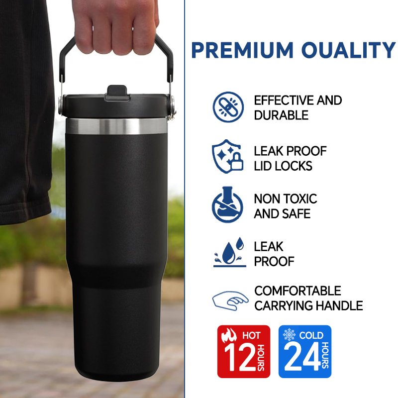 Customize 20oz 30oz regular tumbler double wall coffee cup insulated car beer travel coffee mug with handle lid