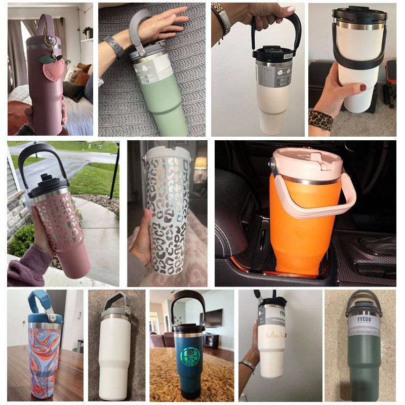 Customize 20oz 30oz regular tumbler double wall coffee cup insulated car beer travel coffee mug with handle lid