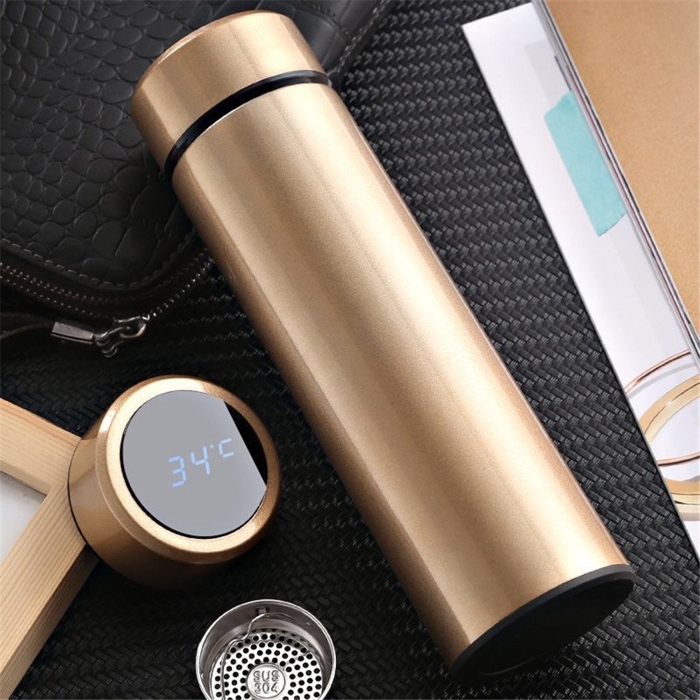 Wholesale Custom Logo 500ml Smart Thermos with Temperature Water Bottle with Printing Logo Custom Packaging Business Gift Box