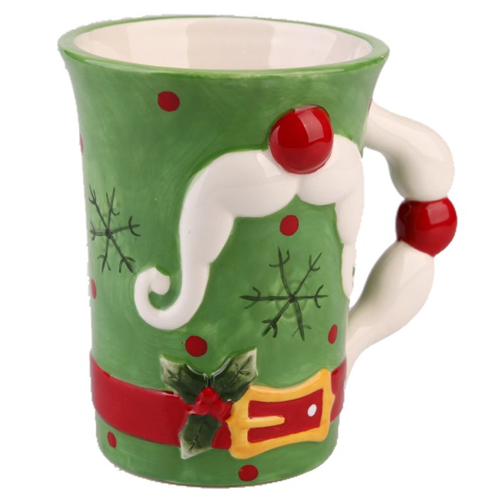 Hand painted christmas decoration ceramic coffee mug with handle