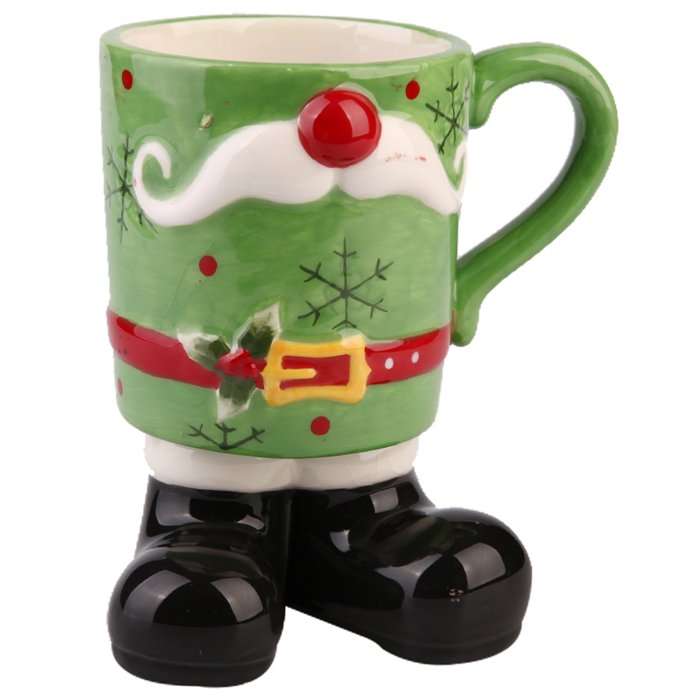 Hand painted christmas decoration ceramic coffee mug with handle