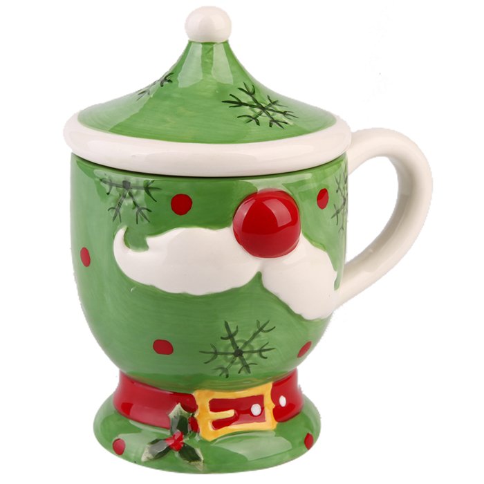 Hand painted christmas decoration ceramic coffee mug with handle