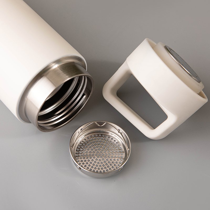 NEW 2023 wholesale eco friendly double wall stainless steel tumbler bamboo handle bottle vacuum flask water bottle