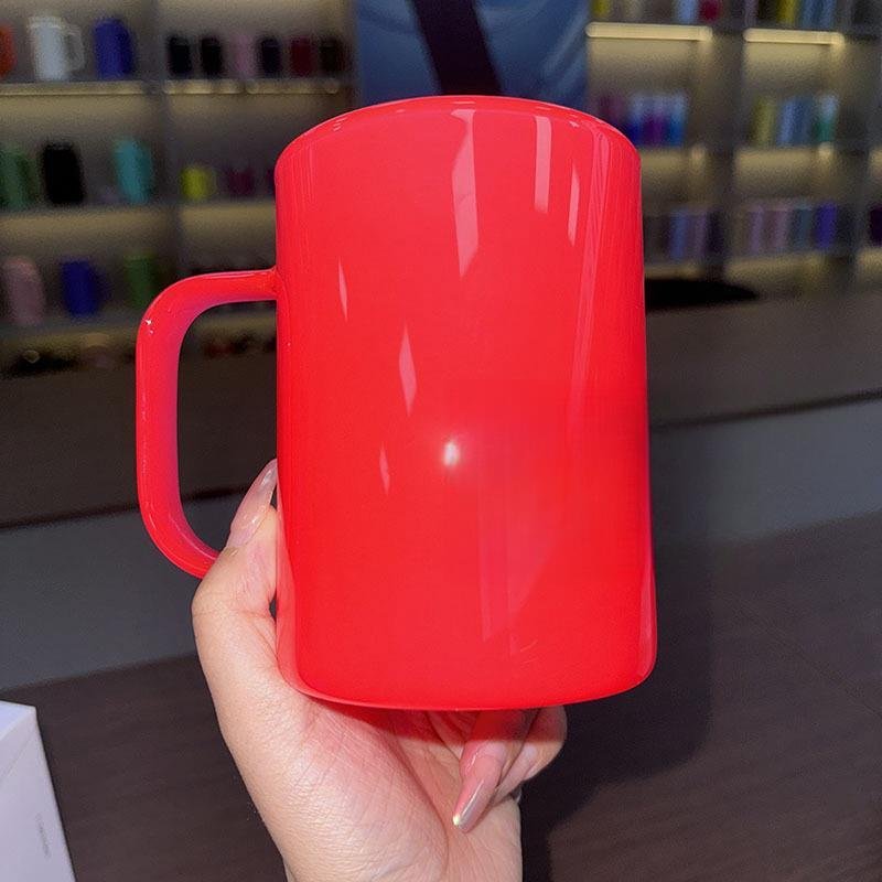New product 17oz neon glass cups with handle blank sublimation water bottle colored mugs with plastic lids and straw