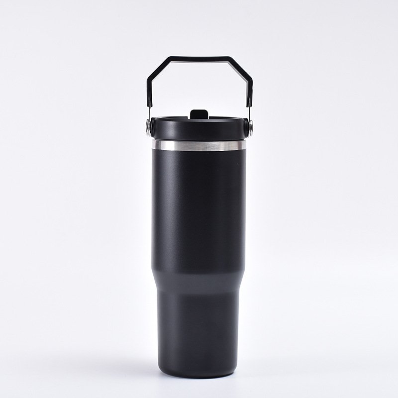 New Arrival 30Oz Coffee Travel Mug Thermal Cup 30O Matte Flip Straw Stainless Steel Tumbler With Handle