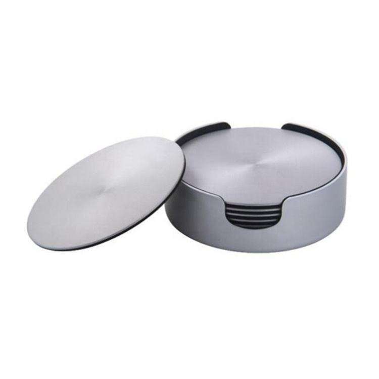 Stainless Steel Round Coaster Cup Coasters Protect Coffee Table from Beer Mugs and Wine Glasses