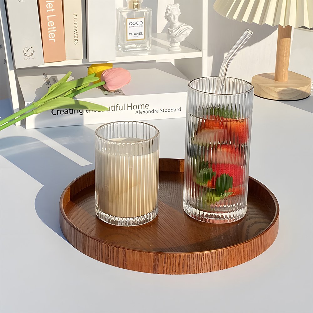 Personality creative beverage glass cup Crystal vintage wine handmade striped whisky glasses juice colin drinking mug for coffee