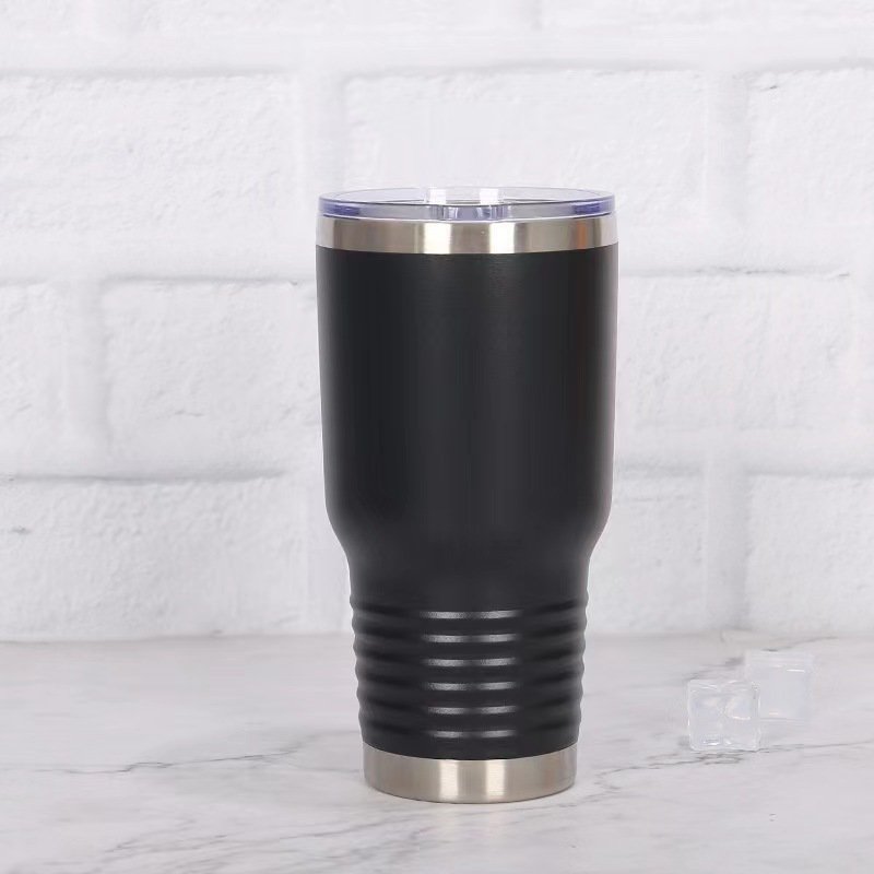 New 30oz stainless steel 304 vacuum insulation keep ice outdoor car water thread shaped ice bar cups