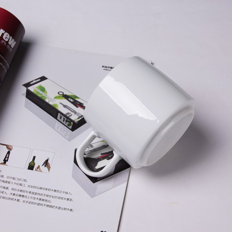 Gloway Popular Diy Gift Custom LOGO 13.5 oz Simple White Coffee Mugs Blank Ceramic Mug For logo Printing