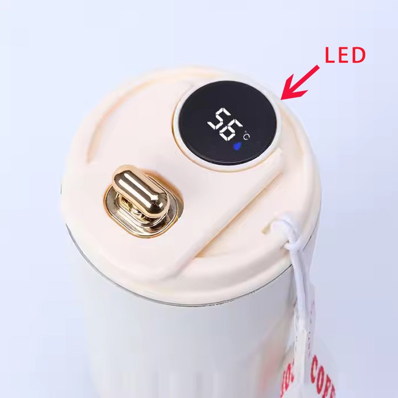 450ml Portable Stainless Steel Insulated Coffee Cup Smart Coffee Mug Tumbler with LED Temperature Display