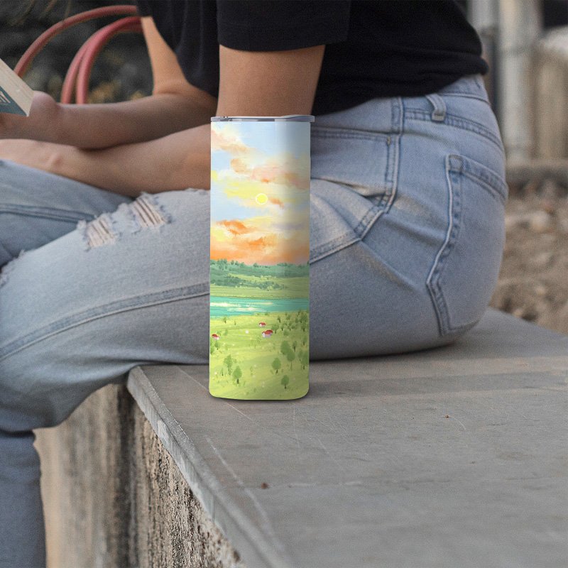 Top Seller 20Oz straight skinny Tumblers double wall Stainless Steel Sublimation Blanks Tumbler With Straw 20 oz vacuum flasks