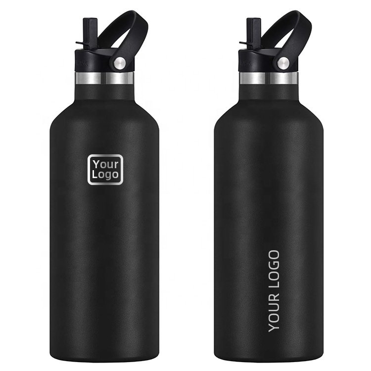Double Wall Water Bottle Stainless Steel Flask Sports Bottle with Handle Lid 12oz 24oz 32oz 40oz 64oz