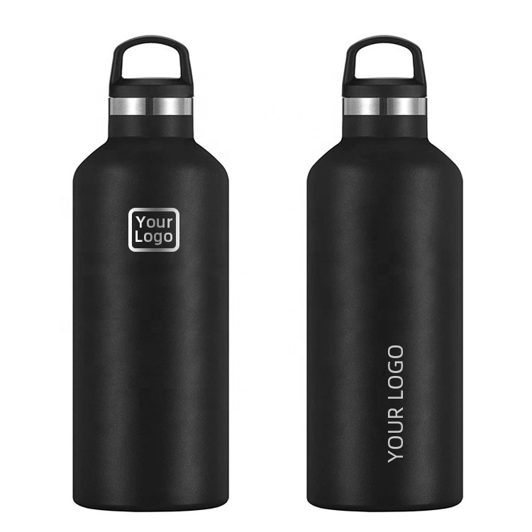 Double Wall Water Bottle Stainless Steel Flask Sports Bottle with Handle Lid 12oz 24oz 32oz 40oz 64oz