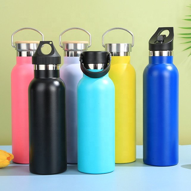 Double Wall Water Bottle Stainless Steel Flask Sports Bottle with Handle Lid 12oz 24oz 32oz 40oz 64oz