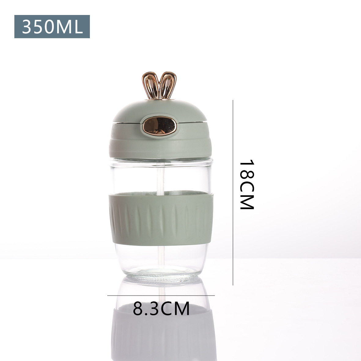 cute children straw glass water bottle Male and female student couple water bottle coffee drink gift water cup