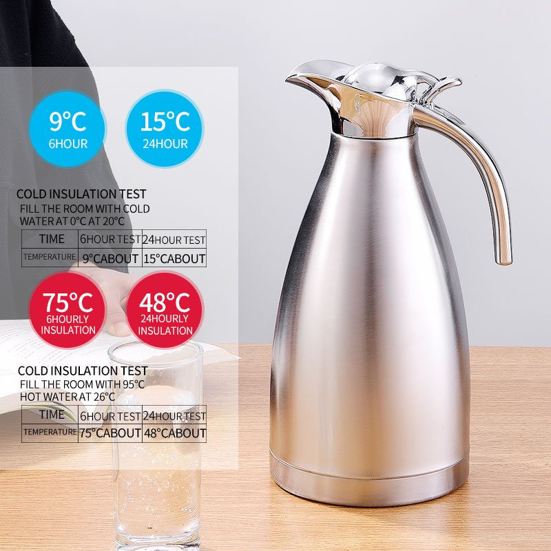 Hot sale stainless steel thermos coffee pot 201/304 ss vacuum tea kettle double wall flask for office hotel