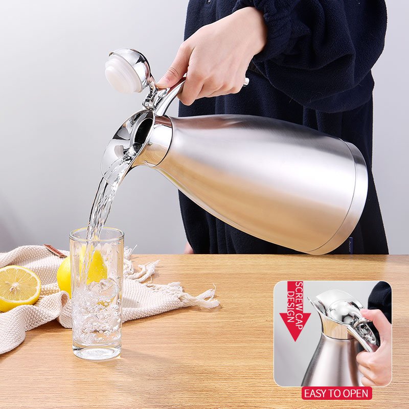 Hot sale stainless steel thermos coffee pot 201/304 ss vacuum tea kettle double wall flask for office hotel