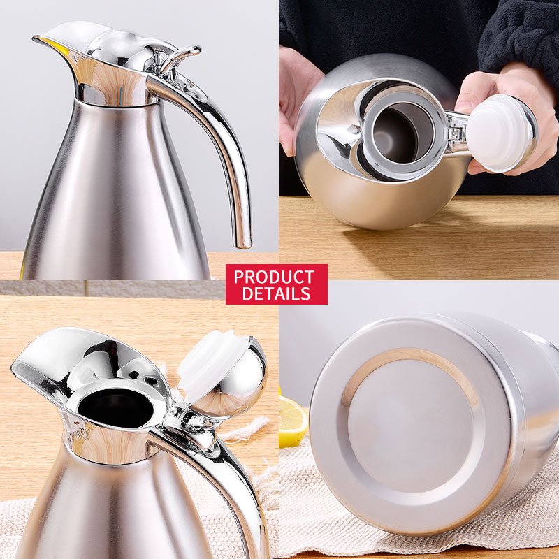 Hot sale stainless steel thermos coffee pot 201/304 ss vacuum tea kettle double wall flask for office hotel