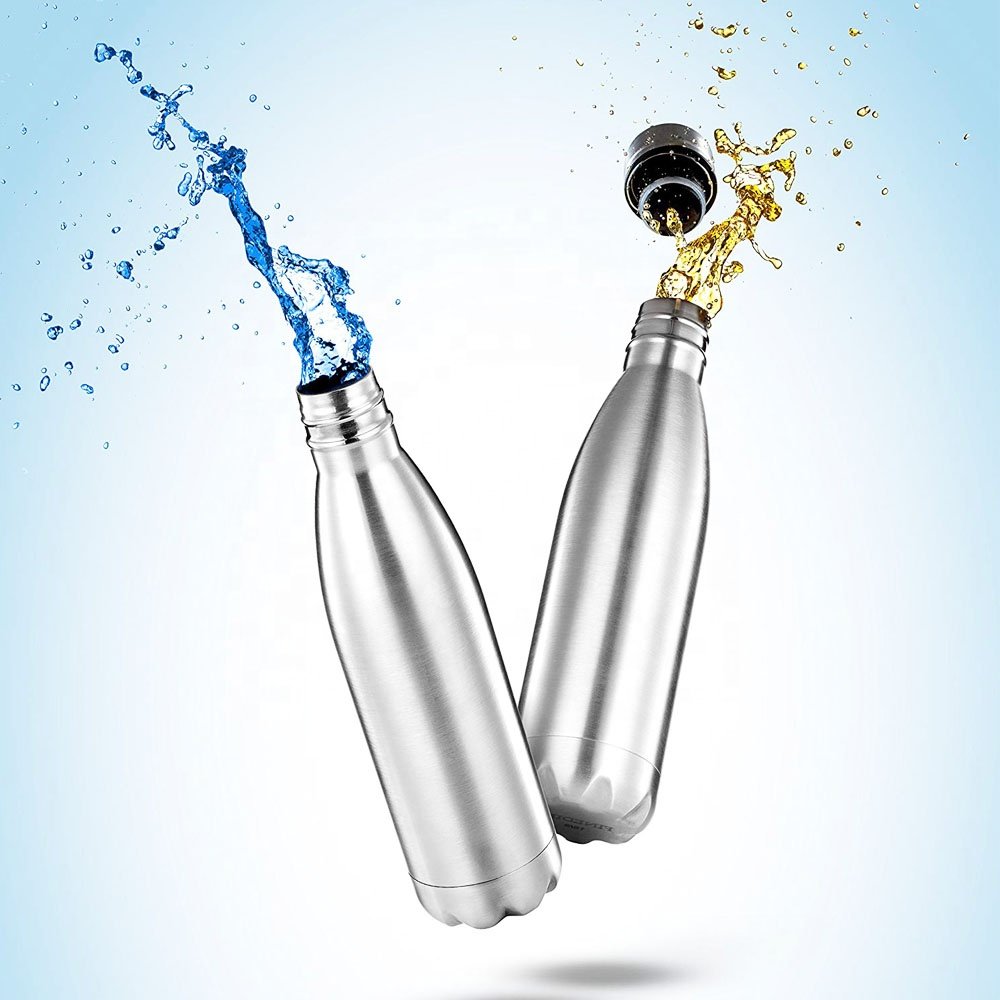 Stainless Steel Vacuum Insulated Water Bottle Leak-Proof Double Walled Cola Shape Bottle Keeps Drinks Cold and hot custom Stocke