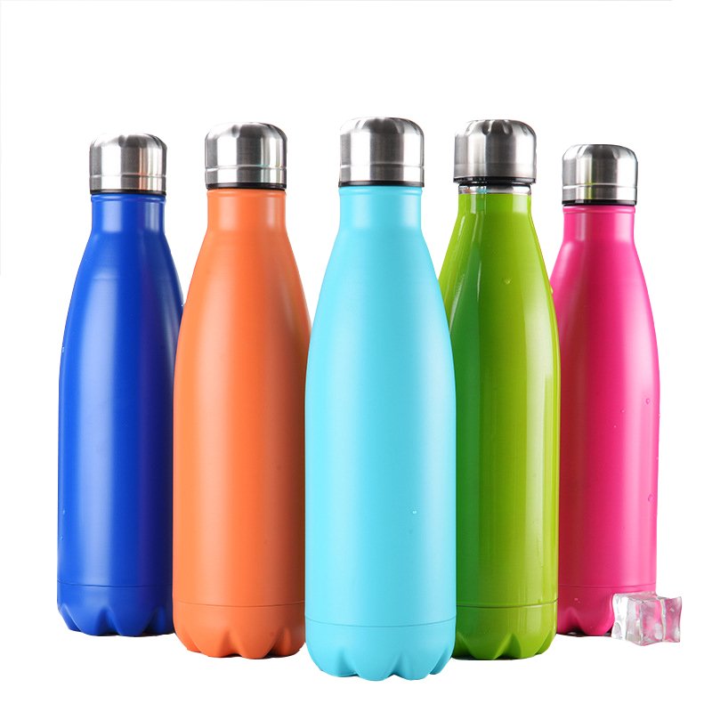 Stainless Steel Vacuum Insulated Water Bottle Leak-Proof Double Walled Cola Shape Bottle Keeps Drinks Cold and hot custom Stocke