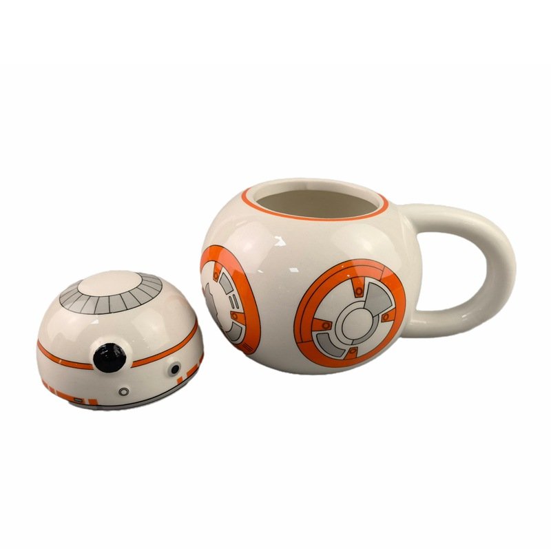 wholesale cartoon kid star 3D wars robot ceramic cup BB-8 droid mug ceramic coffee mug with lid