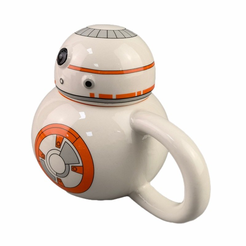 wholesale cartoon kid star 3D wars robot ceramic cup BB-8 droid mug ceramic coffee mug with lid