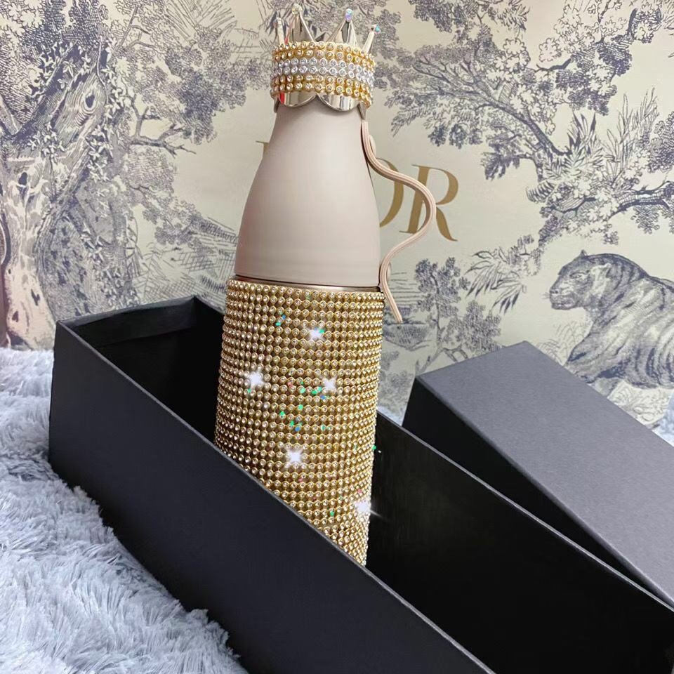 Diamond Crown Thermos Bottle Water Bottles Stainless Steel Vacuum Flask Mug Christmas Gift for Men Women