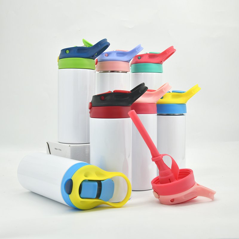 US Wholesale 350ml Bouncing Lid Water Bottle Blank Sublimation Sippy Cup 12oz Kids Sublimation Tumbler