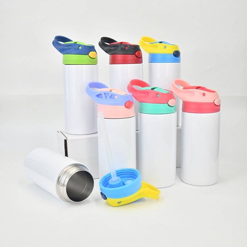 US Wholesale 350ml Bouncing Lid Water Bottle Blank Sublimation Sippy Cup 12oz Kids Sublimation Tumbler