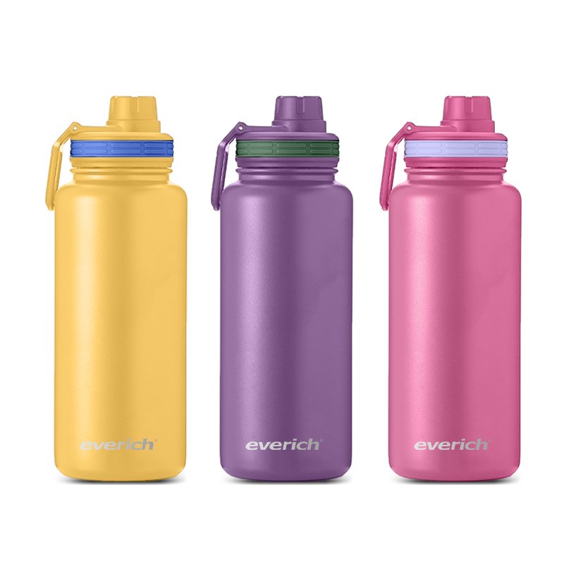 Ready to ship 18oz 32oz 48oz 64oz everich double wall vacuum flask insulated stainless steel water bottle with custom logo