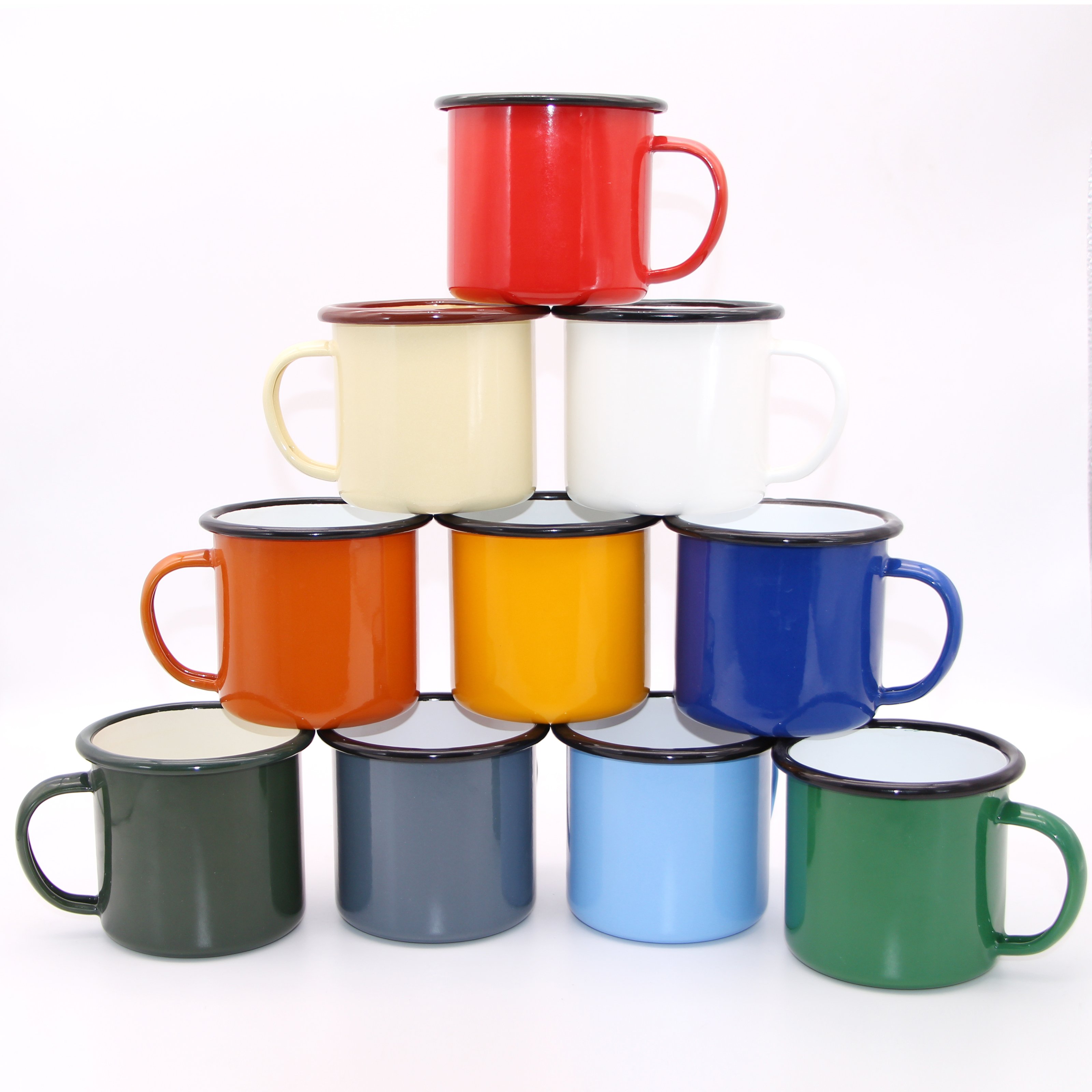 Excellent Camping Coffee Mugs Custom Logo Printed Camping Set Camp Enamel Mug Pewter Cup