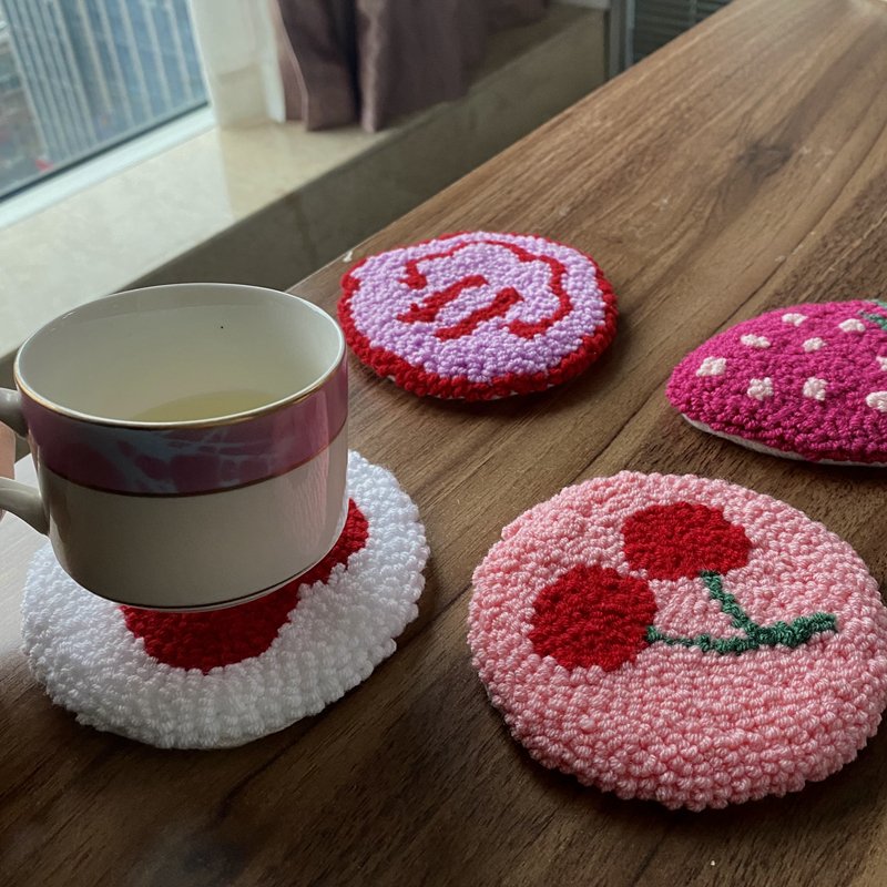 Y2K Wholesale Flower Heart Other Pattern Punch Needle Rug Mug Coasters for Home Decor Kitchen