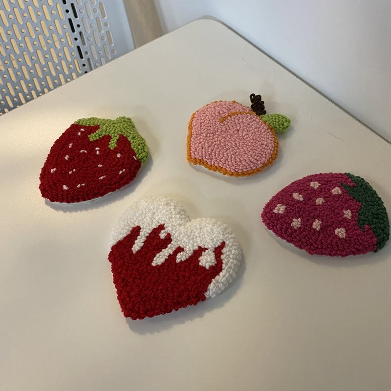 Y2K Wholesale Flower Heart Other Pattern Punch Needle Rug Mug Coasters for Home Decor Kitchen