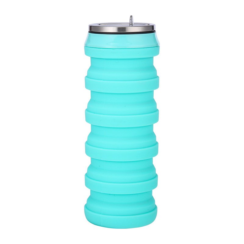 Newest 480ml Foldable Water Jug Silicone Sports Drink Water Bottle Custom Logo Designed Collapsible Water Bottle For Travel
