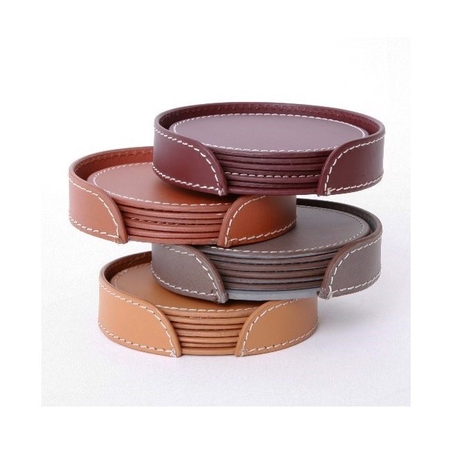 Luxury Stylish Design Leather Coaster Stand & Water Mug Coaster For Gifted Item Customized Size & shape Mats & Pads
