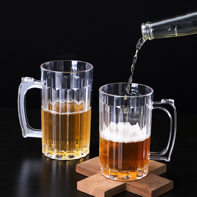 Hot Selling Transparent Beer Mug Tritan Plastic Drinking Glass Whiskey Glass Bar
