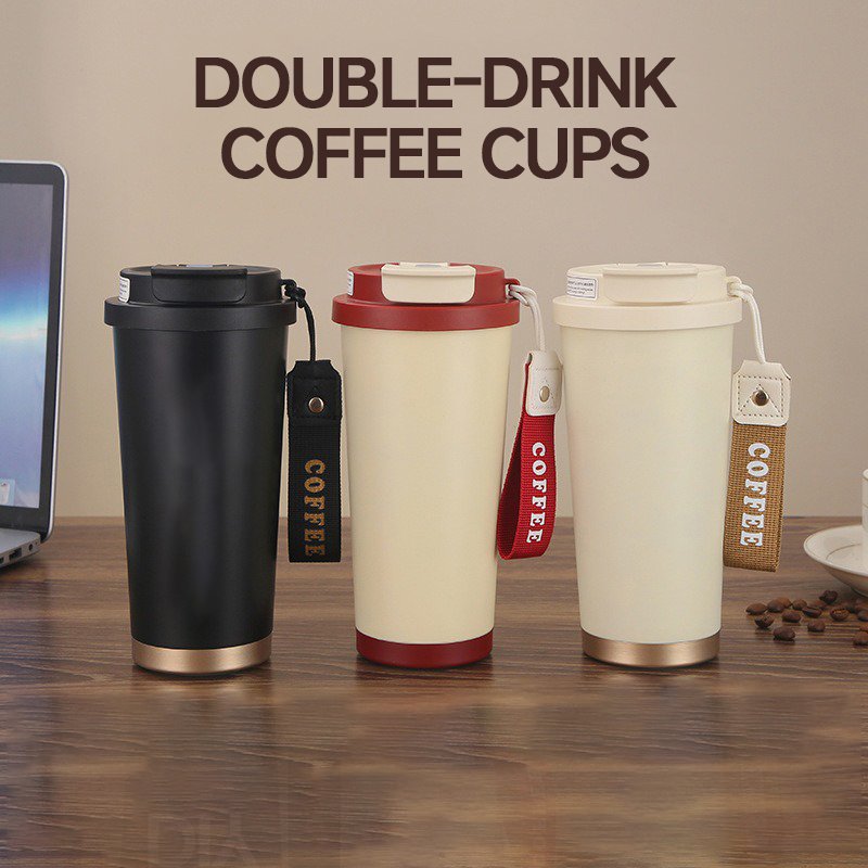 Factory Custom Logo Printed Insulated Double Wall Coffee Mugs for Travel and Gift Personalized